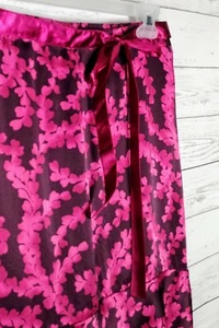 New York & Co Damen Fit n Flare Rock Blumen Magenta/Schwarz 100% Seide Größe 2 - Bild 1 von 3