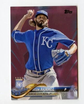 B974 JASON HAMMEL 2018 TOPPS PINK MOTHER'S DAY 10/50 #385 ROYALS RARE SP - Image 1 of 2