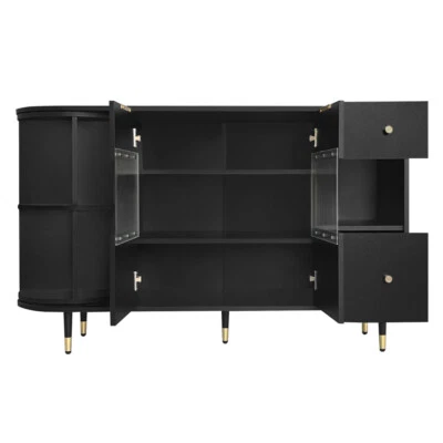 Modern Rotating Storage Cabinet Buffet Sideboard Cupboard for Kitchen Living US - Image 1 of 4