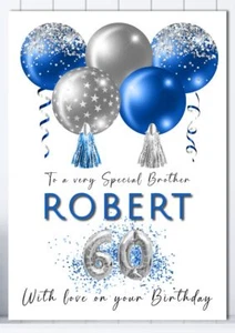 Personalised Birthday Card for Him Man Male Friend Large A5 Greeting Cards - Picture 1 of 10