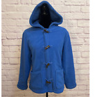 Land's End Royal Blue Hooded Fleece Lined Jacket With Toggle Buttons Size S