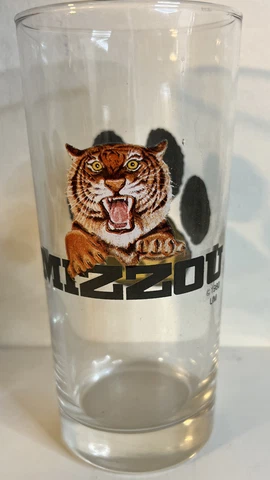 University of Missouri Glass RARE Tumbler Mizzou Tigers Vintage Cover