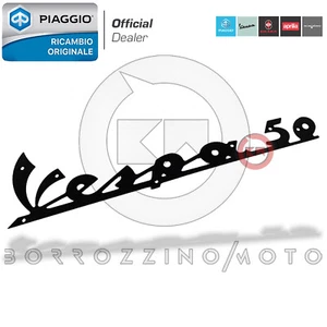 LOGO STEMMA SCRITTA “VESPA 50” COLORE NERO ORIGINALE PIAGGIO ATTACCO ADESIVO - Foto 1 di 2