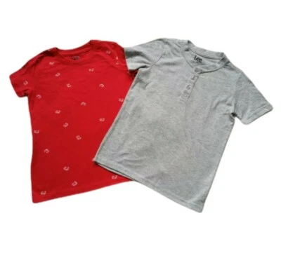 Lee Boys 2pc Red Firetruck & Gray Short Sleeve Shirts Size 7 - Image 1 of 4