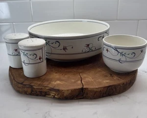 Mikasa Annette Serving Bowl,Salt & Pepper, Jelly Jar Lot - Picture 1 of 15