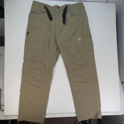 Mountain Hardwear Pants Mens Large Short Khaki Hiking Quick Dry Belt OM3913 - Image 1 of 4