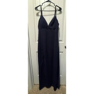G by Guess Navy Blue High Slit Formal Cocktail Maxi Dress Women's Size M - Picture 1 of 7