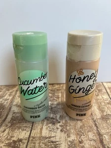 Two Travel Size PINK LOTION 3 Oz Each Honey Ginger & Cucumber - Picture 1 of 4