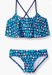 Kanu Surf Girls Alania Flounce Bikini Beach Sport 2 Piece Swimsuit Size 14 0121 - Picture 1 of 2