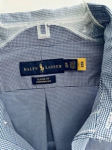 Men’s Ralph Lauren Light Blue White Sm Check Lg Sleeves Sz XL Classic Fit - Picture 1 of 5