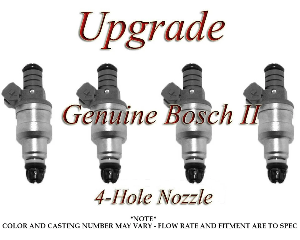 BOSCH UPGRADE FUEL INJECTOR SET 4-HOLE FLOW MATCHED (4) for BMW 1.8 2.5 5.0 5.4 - Image 1 of 1