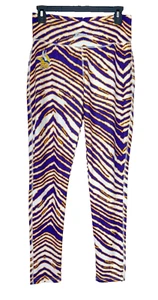 Minnesota Vikings NFL Women's M Zubaz Purple White Zebra Print Legging EUC - Picture 1 of 6