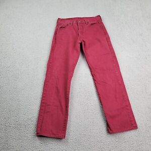 Levi's 501 XX Jeans Mens 31x30 (meas 29x28) Red Pink Straight Button Fly Denim