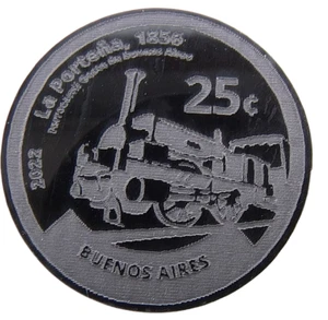 ARGENTINA - ADPNA 25 CENTAVOS 2022 TRAIN LA PORTENA 32mm POLYMER COMPOSITE UNC - Picture 1 of 2