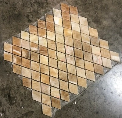 12x12 Tile  Mosaic Diamond Honey Onyx Remodel Stone 10 Sheets T-04 - Image 1 of 4