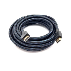 Amazon Basics 4K High-Speed HDMI Cable, 15 ft/4.6 m, Nylon-Braided, Black/Blue - Picture 1 of 8