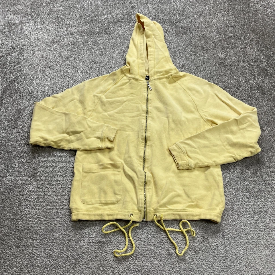Chaqueta con Capucha Izod Elastizada Cremallera Completa Mujer XS Amarillo Algodón Raglán Informal Exterior Foto 1 de 4