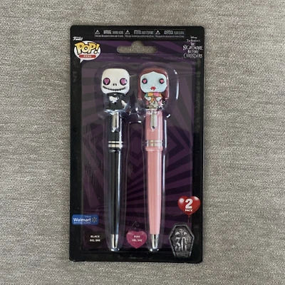 The Nightmare Before Christmas Pop Pens Jack Skellington & Sally Black & Pink - Image 1 of 4