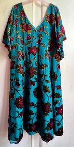 Elegante Vestido *ESTE* Lentejuelas Floral Turquesa Seda Devoré Terciopelo Midi Forrado 14 - Imagen 1 de 14