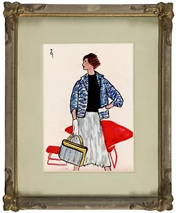 Rene Gruau - handgefertigtes altes Aquarell - BESTE KUNST!!! - Bild 1 von 2