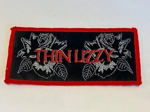 Vintage Original Thin Lizzy Patch Black Rose Small Red Border version Patch - Picture 1 of 3
