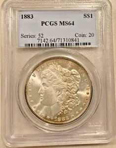 1883 $1 Morgan Silver Dollar PCGS MS64 - Picture 1 of 2