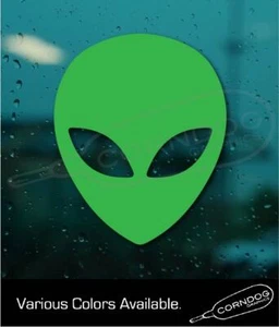 Alien Head VINYL STICKER DECAL OUTERSPACE SPACE ET UFO ABDUCTION BIGFOOT SCI FI - Picture 1 of 4