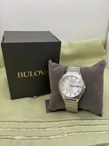 Bulova Mens Silver Tone Stainless Steel Classic Quartz Men's Watch - Picture 1 of 12
