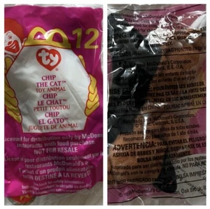 1999 McDonald's Happy Meal Toy TY Teenie Beanie Babies Chip the Cat #12 NEW!!! - Picture 1 of 3