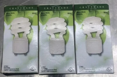 6 Pack 13 Watt CFL Spiral GU24 Base 2700k Warm White Fluorescent Light Bulb - Image 1 of 4