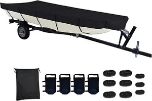 420DHeavy Duty Trailerable Jon Boat Cover 14ft Waterproof All-Weather Protection - Picture 1 of 7