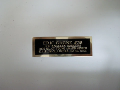 Eric Gagne Dodgers 2003 Cy Young Baseball Card Plaque Nameplate 1" X 3" Cover