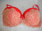 Nwt Victoria's Secret Dream Angels Lined Demi Bra 32Dd Red Gold Crystals Lace