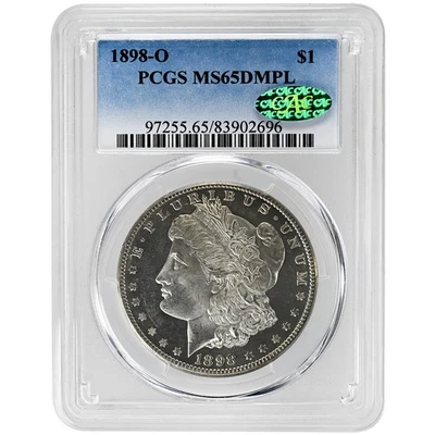 1898-O $1 Morgan Dollar PCGS MS65DMPL CAC Rare Coin - Image 1 of 2