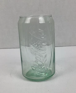 Coca-Cola Coke Dose geprägtes Logo klar grün Glas 12 Unzen Tasse Becher Vintage - Bild 1 von 10