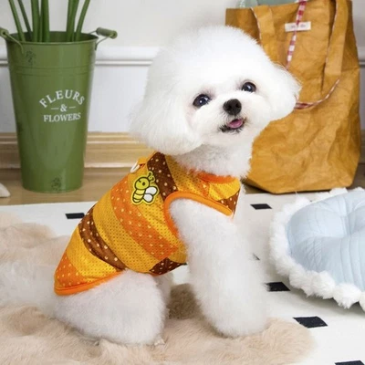 Bee Pattern Pet Apparel Mesh Dog T-Shirt Fashion Puppy Clothing  for Dogs Cats - Image 1 of 4