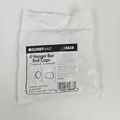 Closetmaid Vintage 4 Tapas de Extremo de Barra de Suspensión 2 Internas, 2 Externas Parte # 5638 ¡Nuevo! Foto 1 de 4