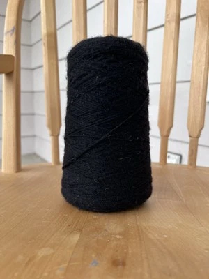 Jade Sapphire Angelwing lace weight handspun 100% Cashmere cone black squid ink - Image 1 of 2
