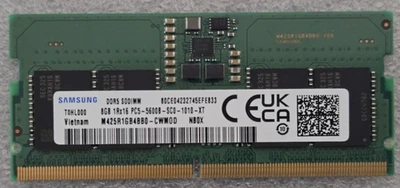 Memoria RAM para portátil 8 GB (1x8 GB) DDR5 SODIMM PC5-5600B 5600 MHz. Samsung Foto 1 de 2