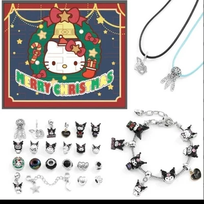Calendario de Adviento Navidad 2024 Kuromi Hágalo Usted Mismo Pulsera 24 Días Cuenta Regresiva Foto 1 de 3