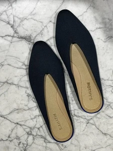 Rothys Almond Demi Mules Navy - Size 10 - Worn Once - No Box - Picture 1 of 3