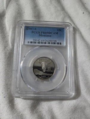 2007 S  Montana  State Quarter 25c PCGS PR69DCAM SR8-8 - Image 1 of 4