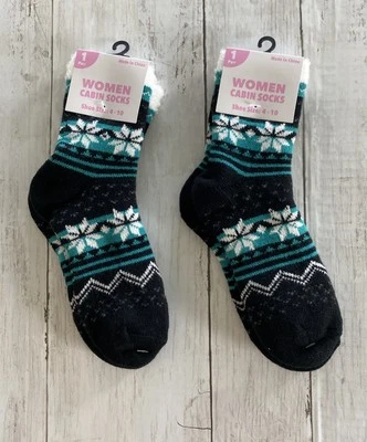 2 pares de calcetines de cabina para mujer zapatillas salón forrados de piel sintética zapatos talla 4-10 Foto 1 de 4