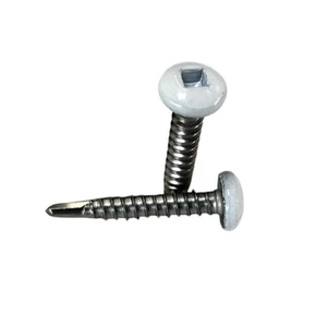 #12 x 1-1/4 Square Pan Self-Drilling TEK Zinc White QPTEKSXWH12X1.25 Case = 1500 - Bild 1 von 4