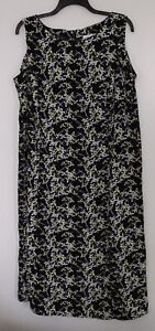 Danny & Nicole Navy Floral Sleeveless Dress Women's Size 20 Pre-owned Polyester 