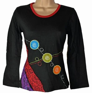 New Fair Trade Circle Pattern Cotton Top 8 10 12 14 - Hippy Boho Rainbow Rebel - Picture 1 of 4
