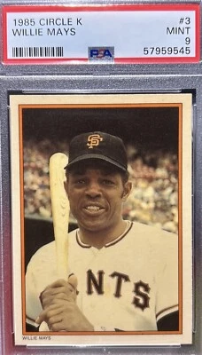 1985 Topps Circle K - #3 Willie Mays. PSA. 9 ⚾️ - Image 1 of 3
