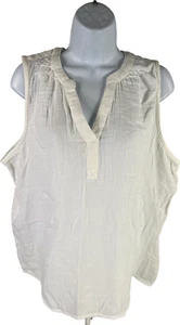 NEW Sonoma Women’s White Sleeveless V-Neck Cotton Tank Top - XL - Picture 1 of 4