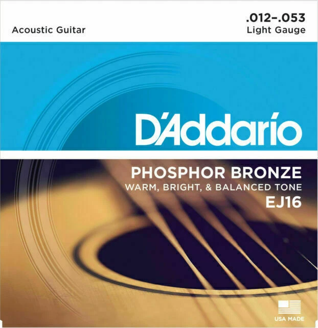 D'Addario EJ16 Phosphor Bronze Acoustic Guitar Strings - Light