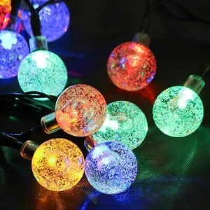 23 Ft Outdoor String Lights Solar 50 LED Bulb Waterproof Patio Party Garden Yard - Picture 1 of 57